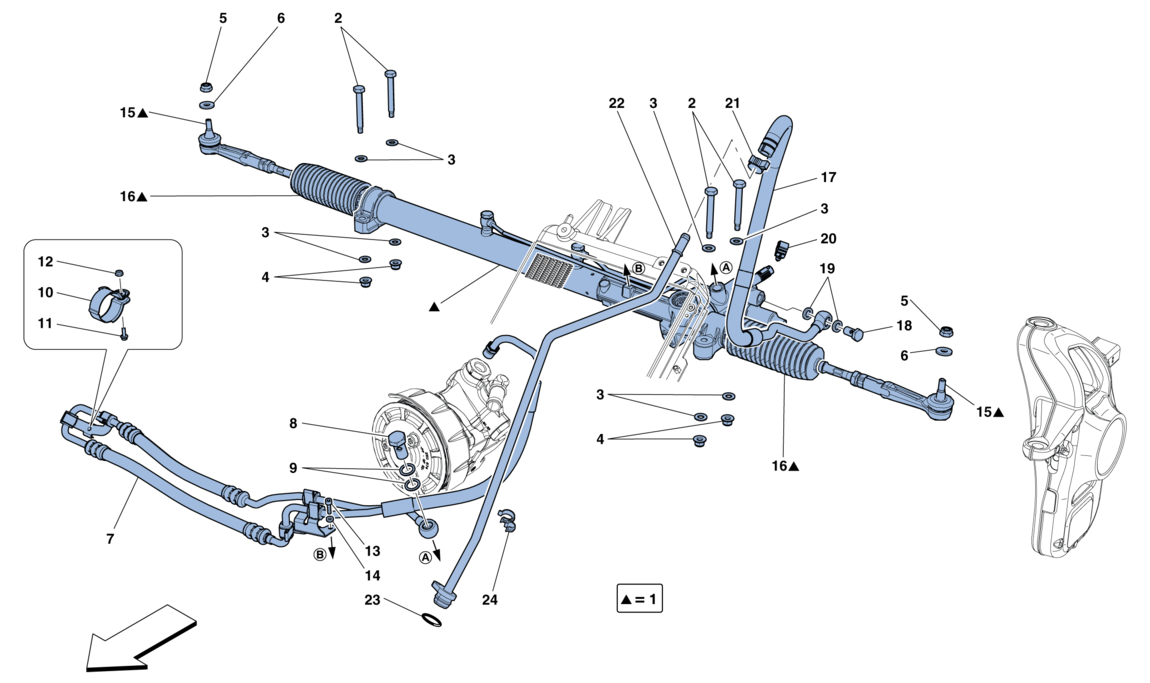 Schematic: Hydraulic Power Steering Box