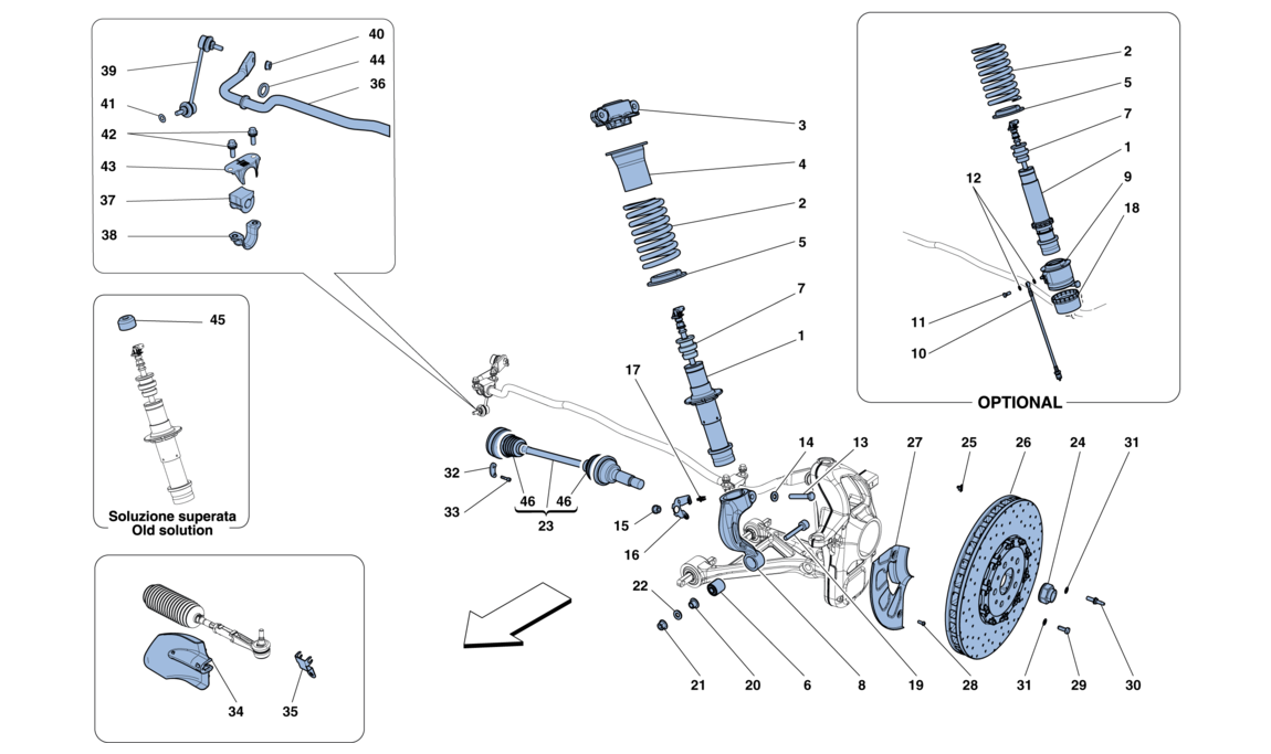 Schematic: Front Suspension - Shock Absorber And Brake Disc