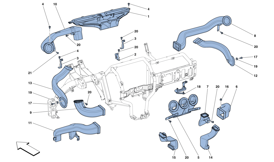 Schematic: Dashboard Air Ducts