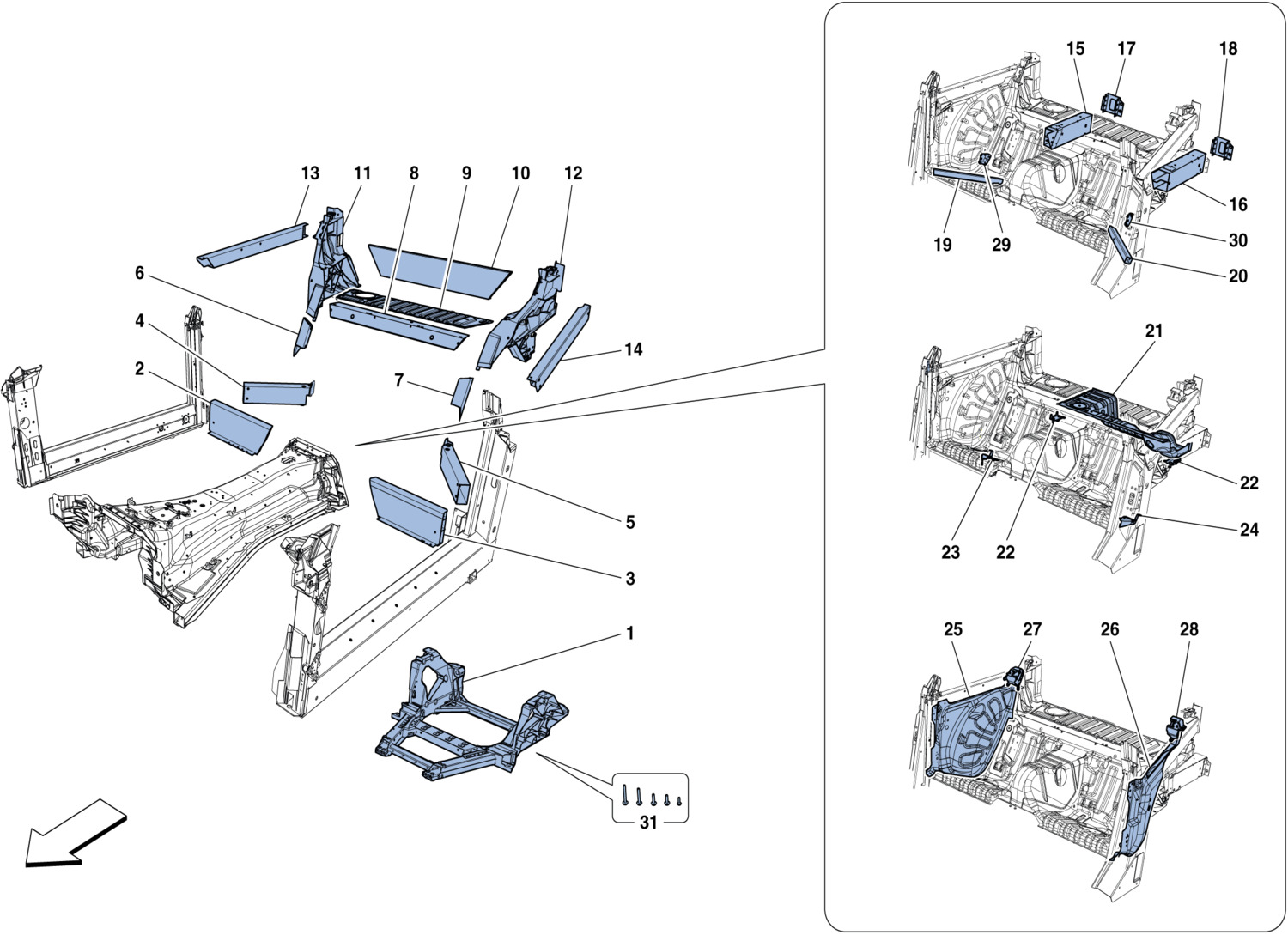 Schematic: Structures And Elements, Rear Of Vehicle