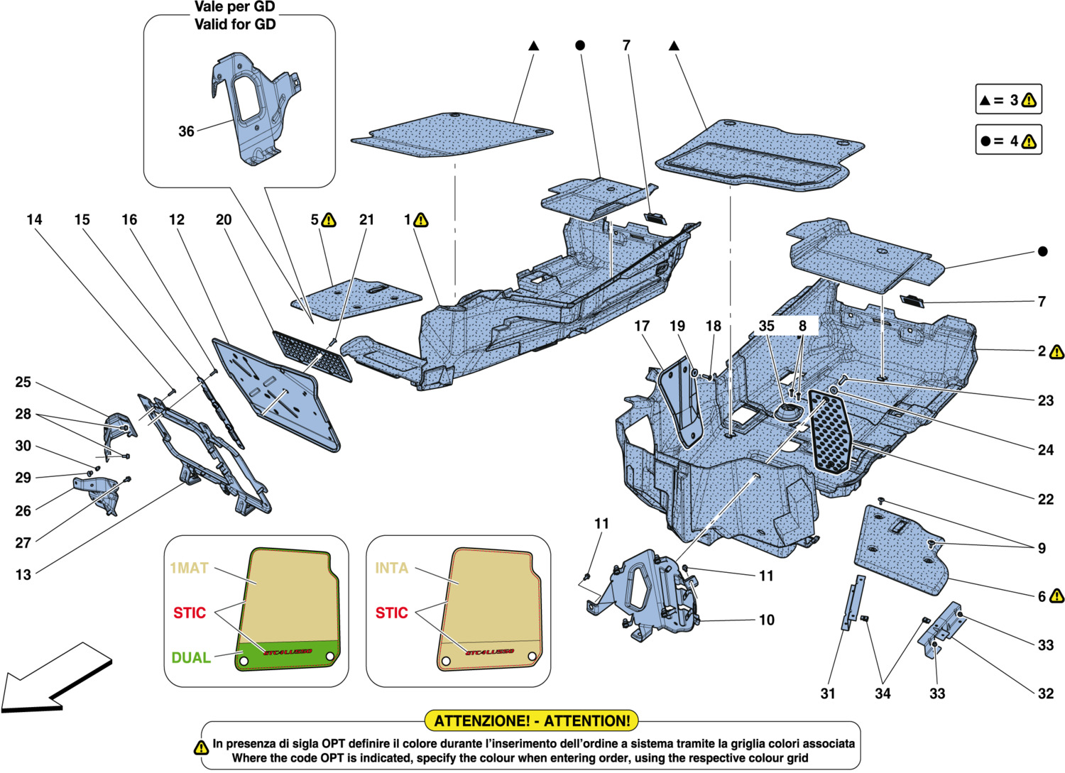 Schematic: Passenger Compartment Mats