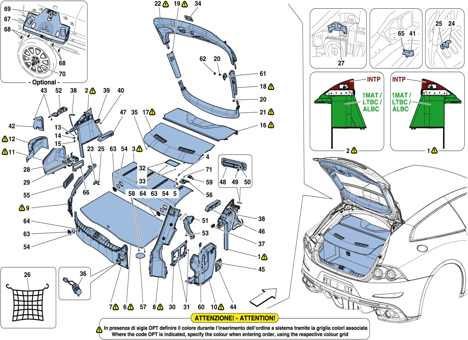 Schematic: Luggage Compartment Mats