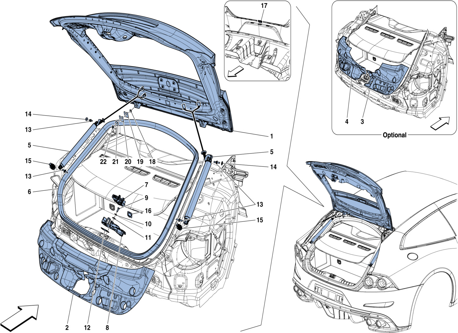Schematic: Rear Lid And Opening Mechanism