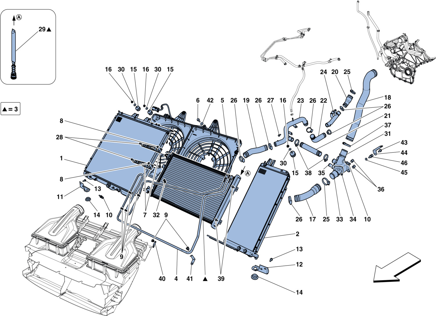 Schematic: Cooling - Radiators And Air Ducts