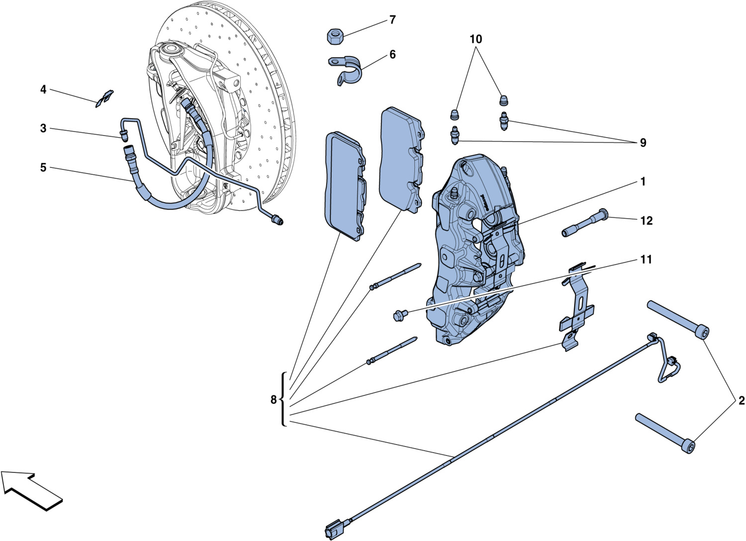 Schematic: Front Brake Callipers