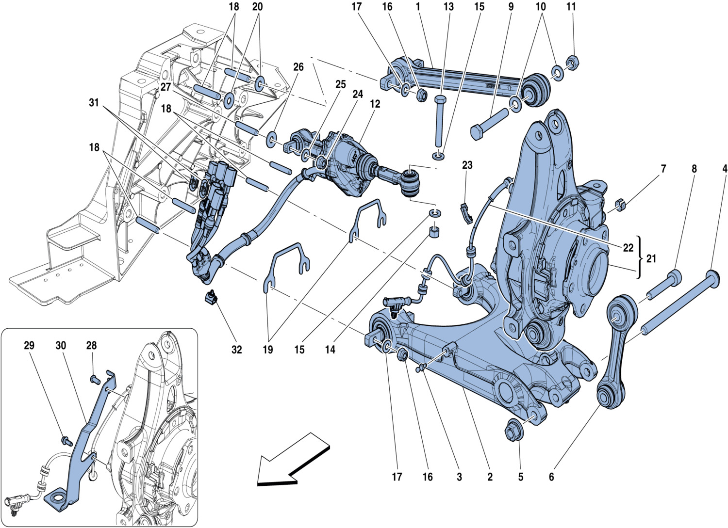 Schematic: Rear Suspension - Arms