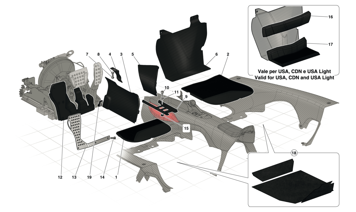 Schematic: Passenger Compartment Mats