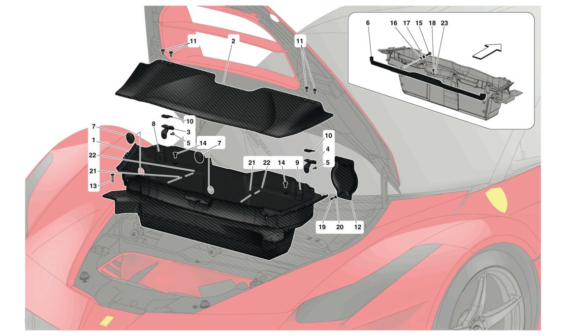 Schematic: Luggage Compartment Mats