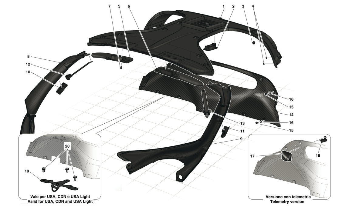 Schematic: Headliner Trim And Accessories