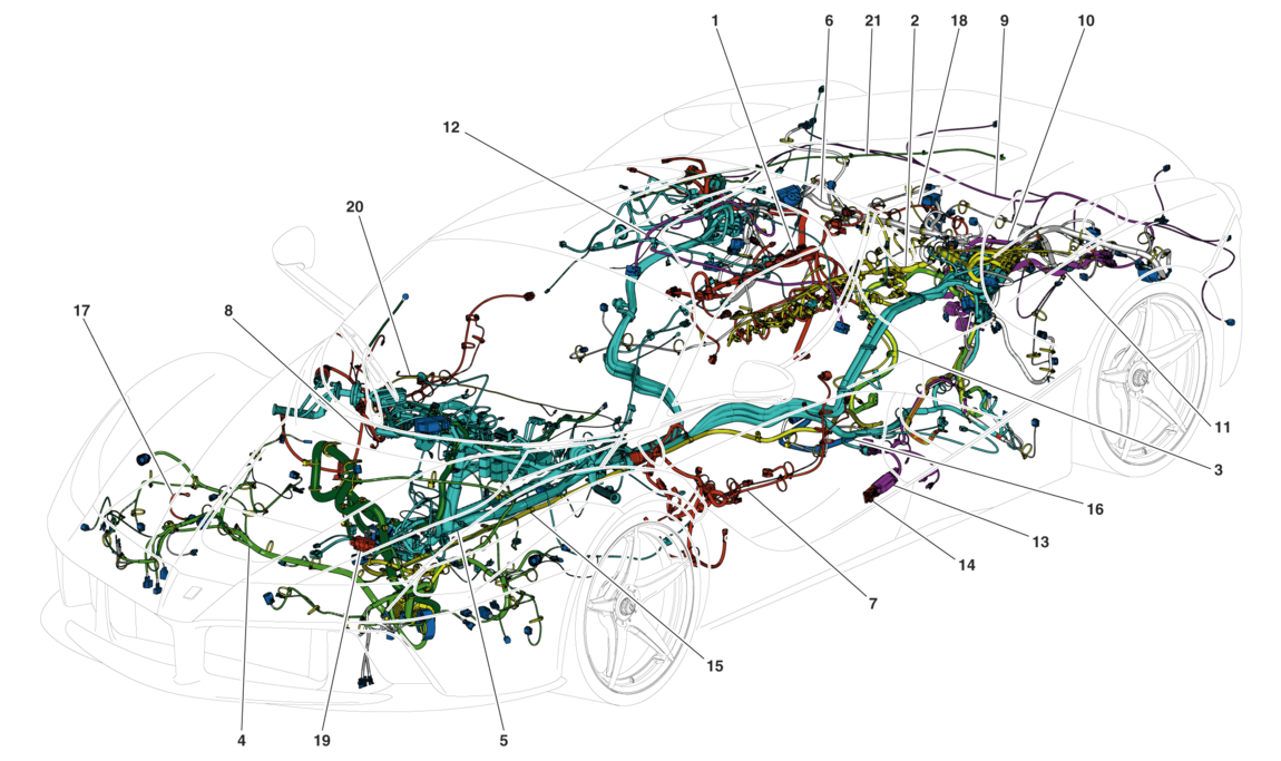 Main Wiring Harnesses Classic Ferrari Parts Schematics