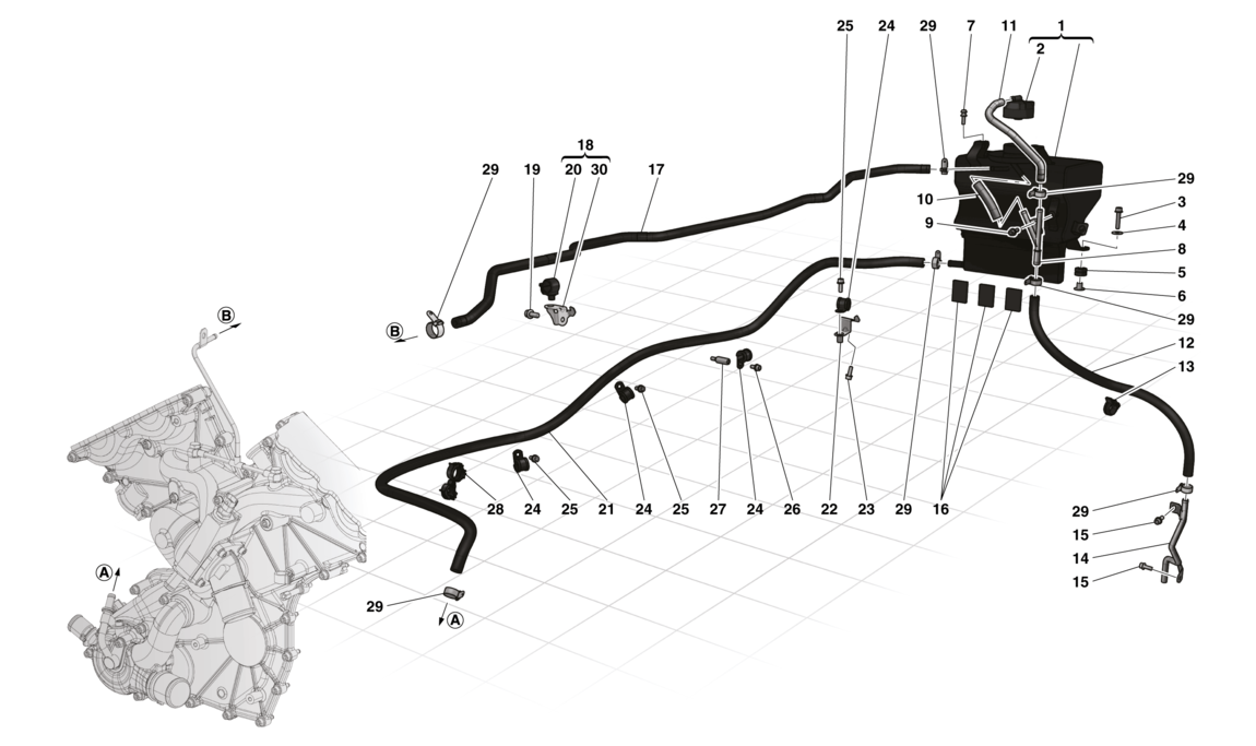 Schematic: Header Tank And Pipes