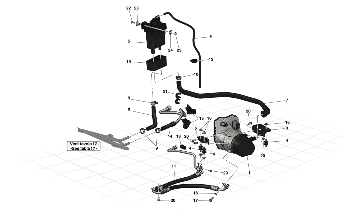 Schematic: Power Steering Pump And Reservoir