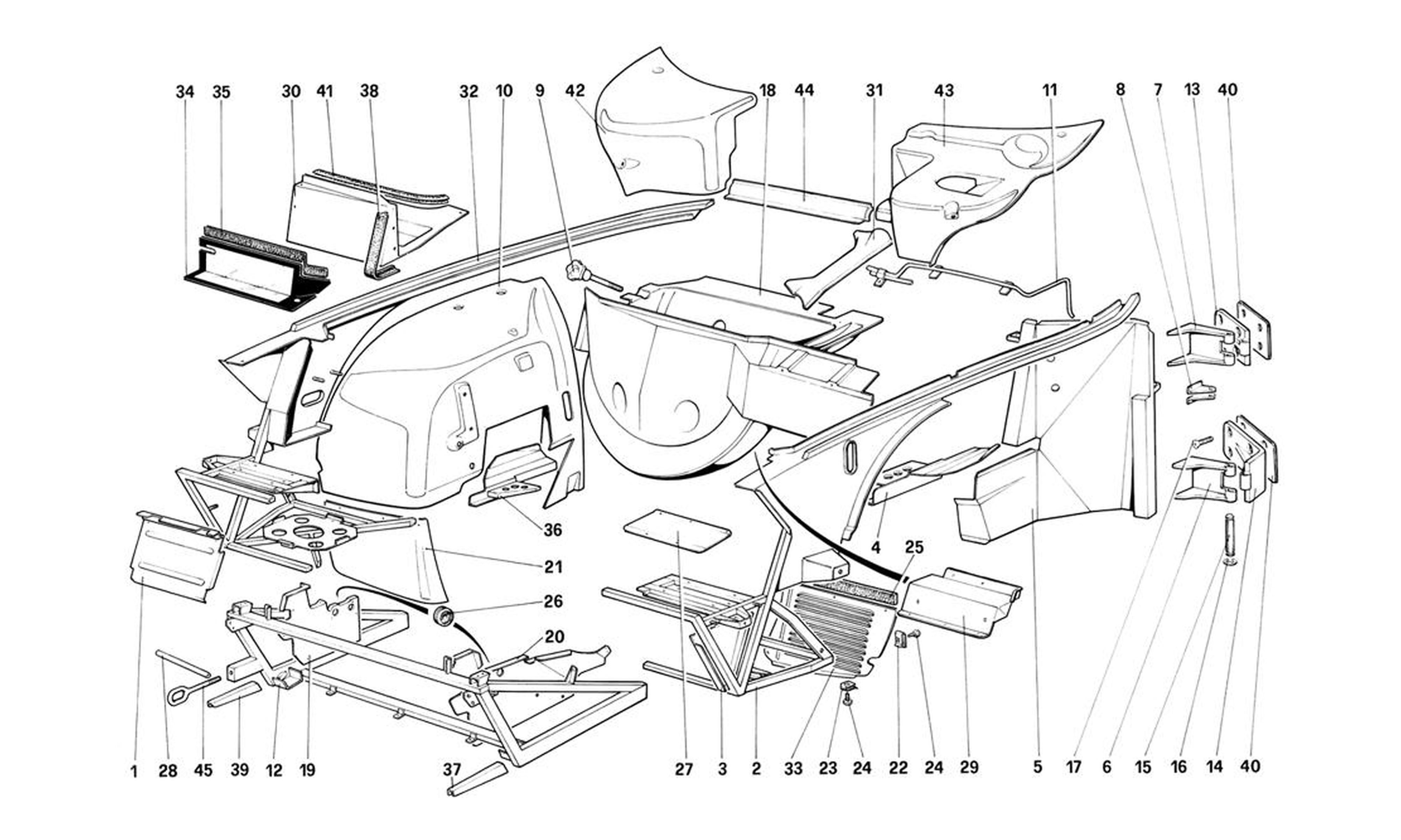 Schematic: Body Shell - Inner Elements With Antiskid
