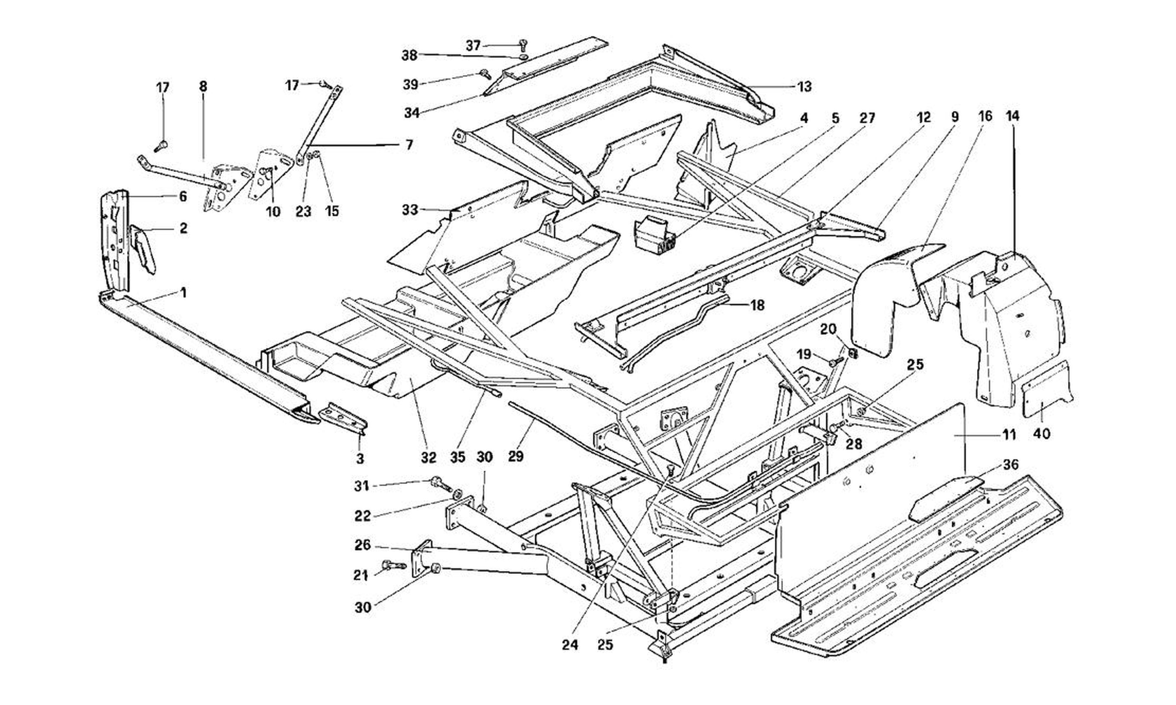Schematic: Body Shell - Inner Elements - Cabriolet