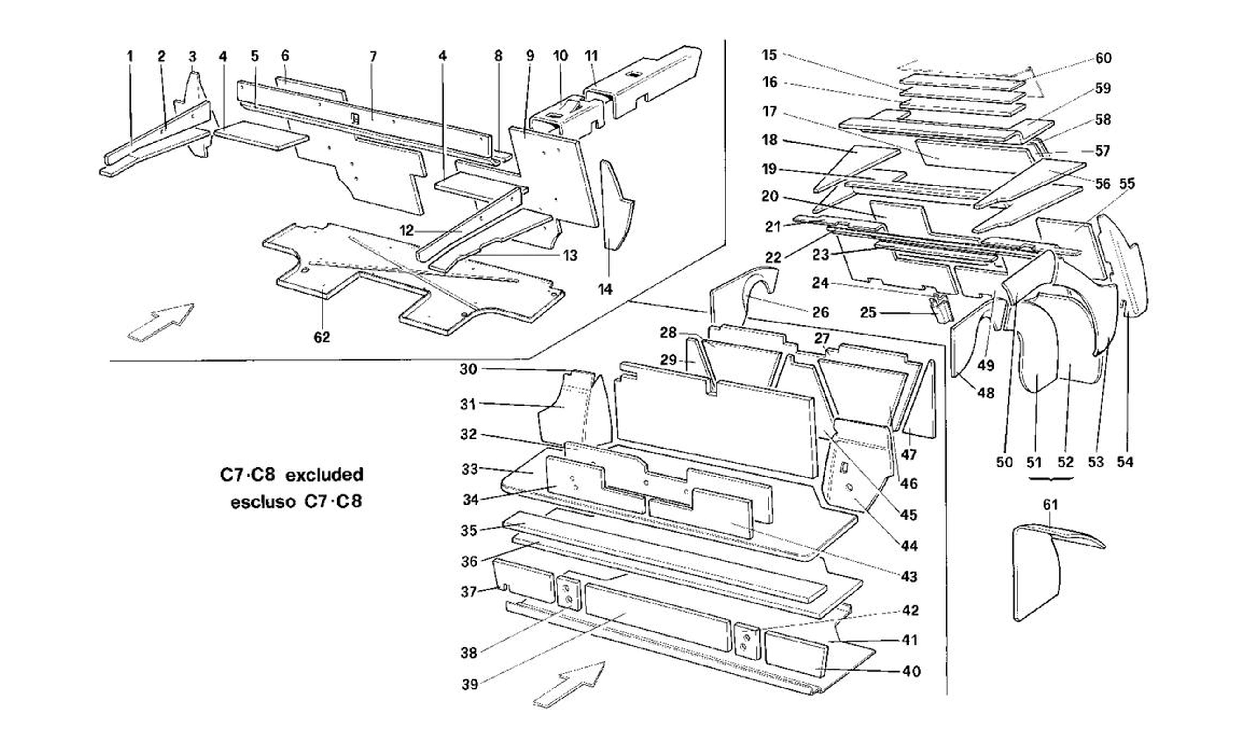 Schematic: Luggage And Passenger Compartment, Insulation - Cab