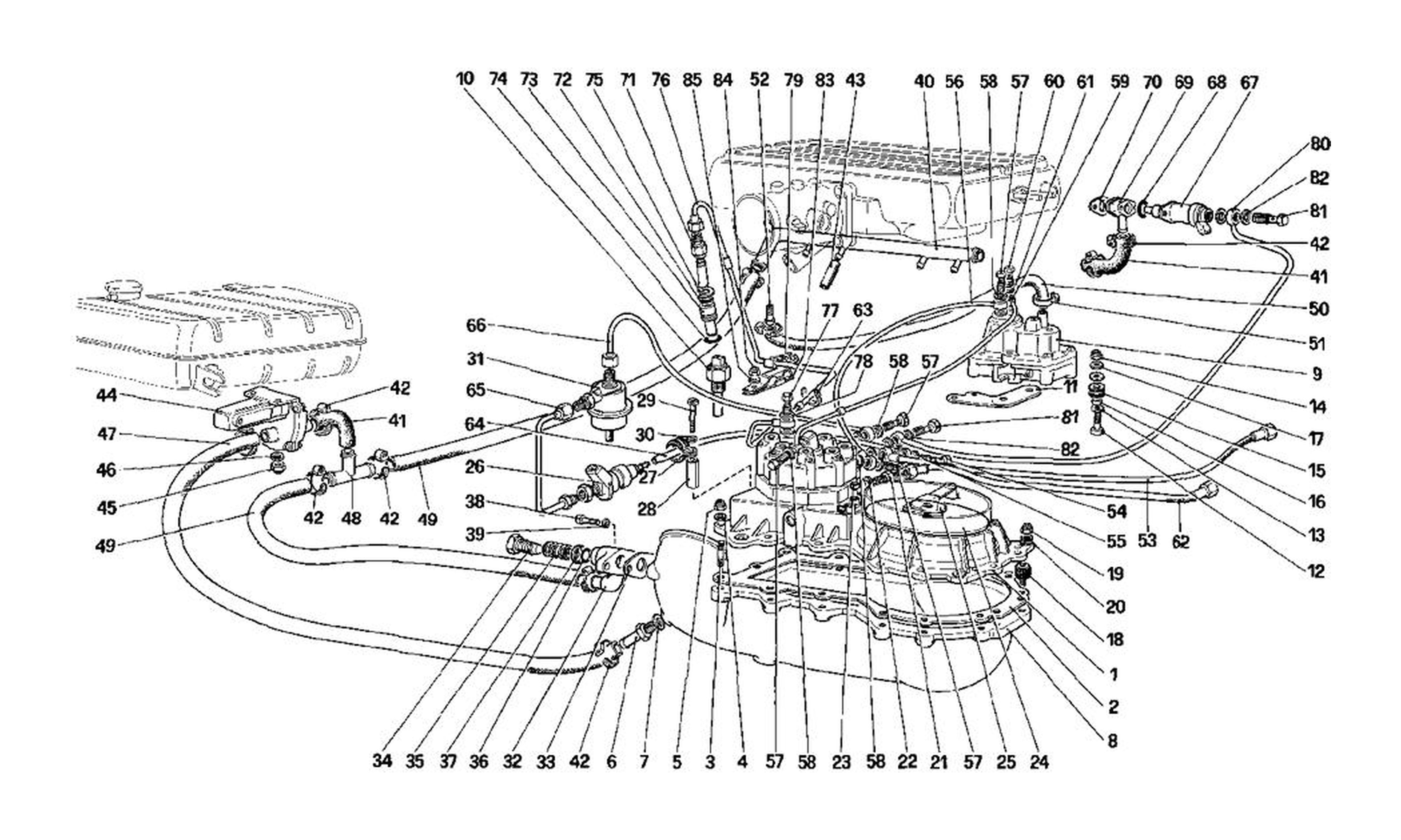 Schematic: Fuel Distributors Lines (For Us Version)