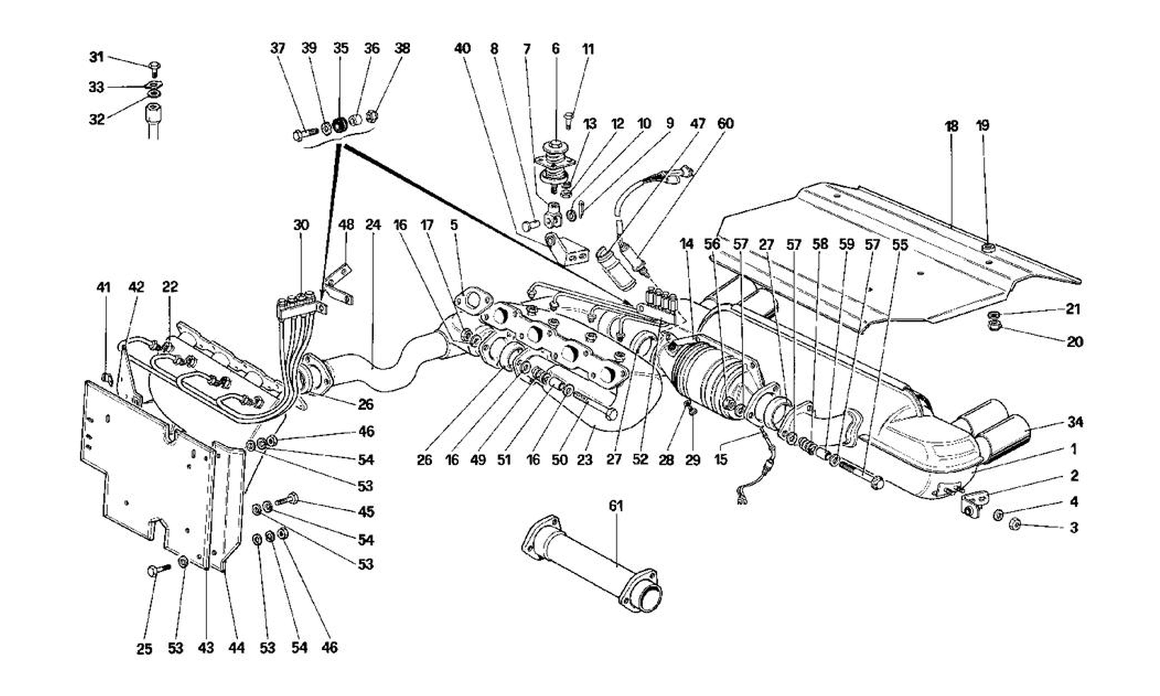 Schematic: Exhaust System (For Us And Sa Version)