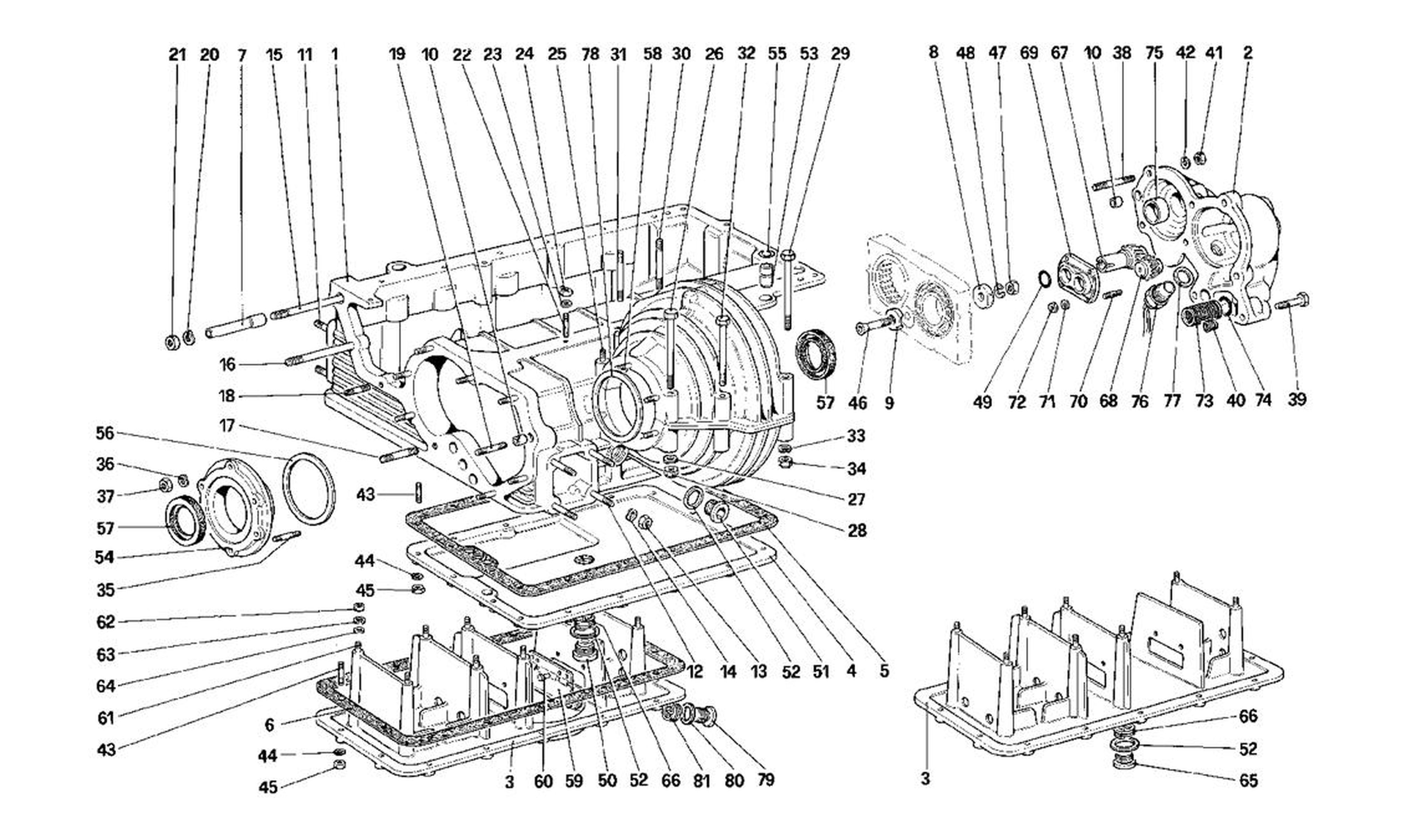 Schematic: Gearbox - Differential Housing And Oil Sump