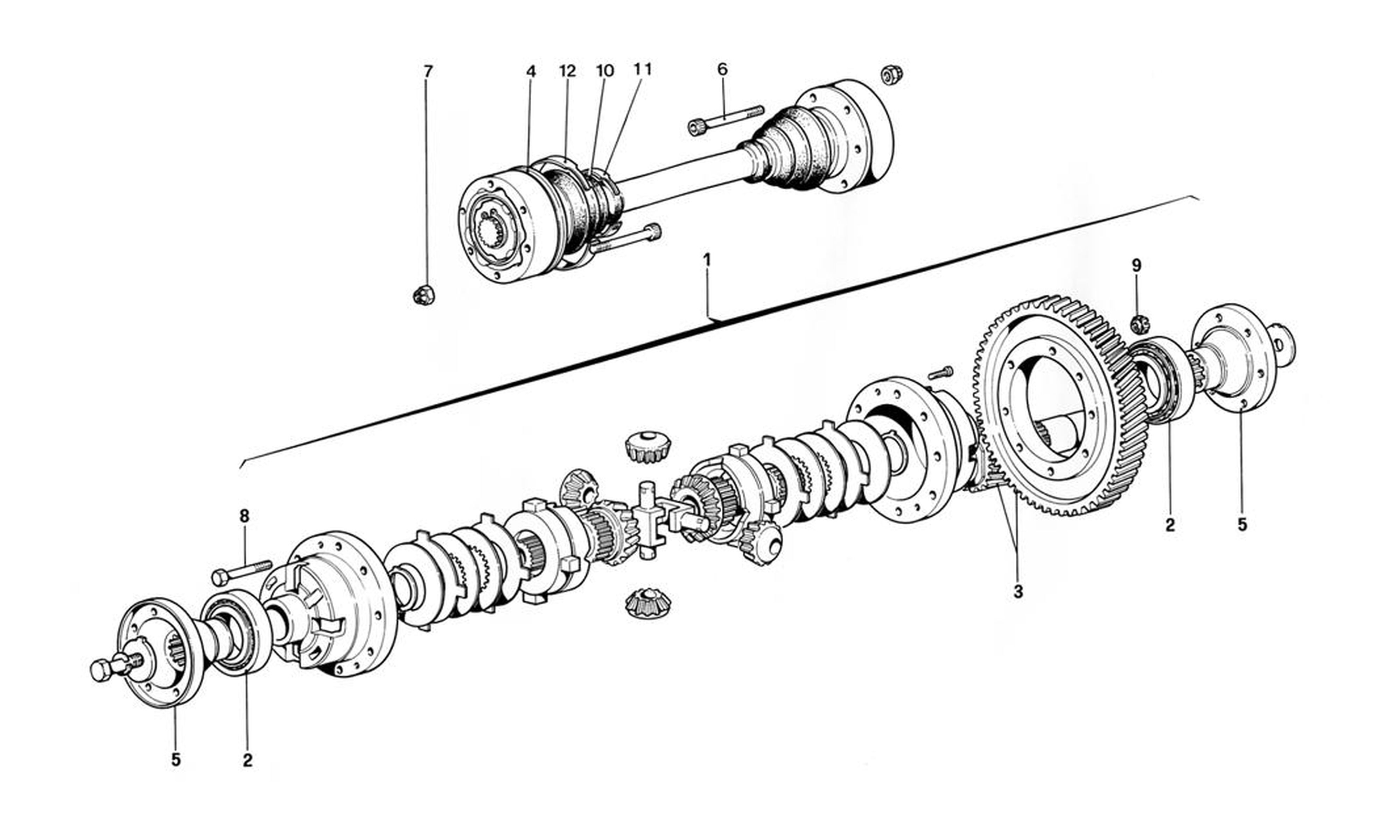 Schematic: Differential And Axle Shafts