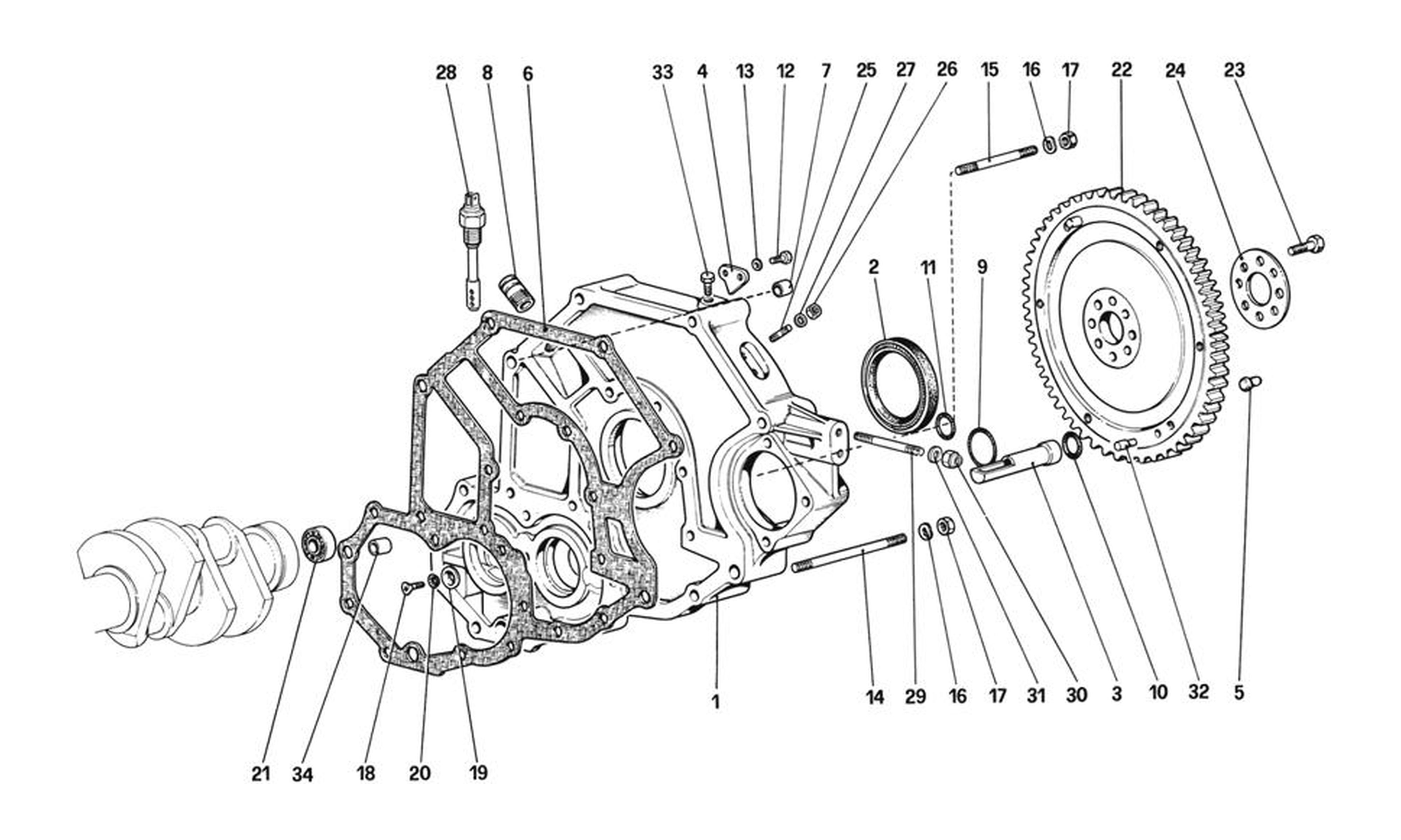 Schematic: Flywheel And Clutch Housing Spacer