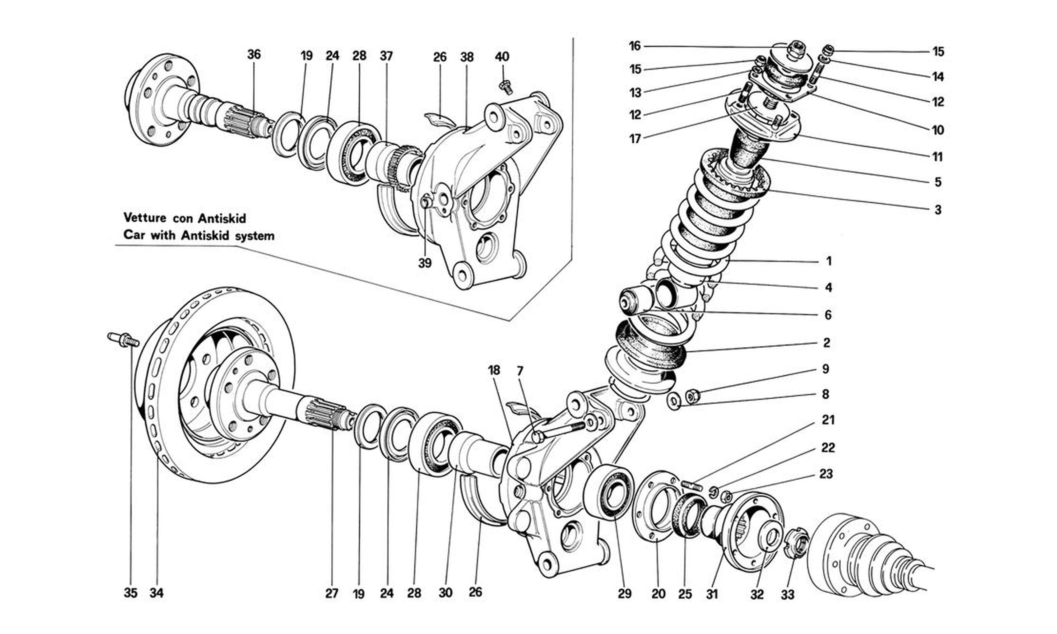 Schematic: Rear Suspension - Shock Absorber And Brake Disc