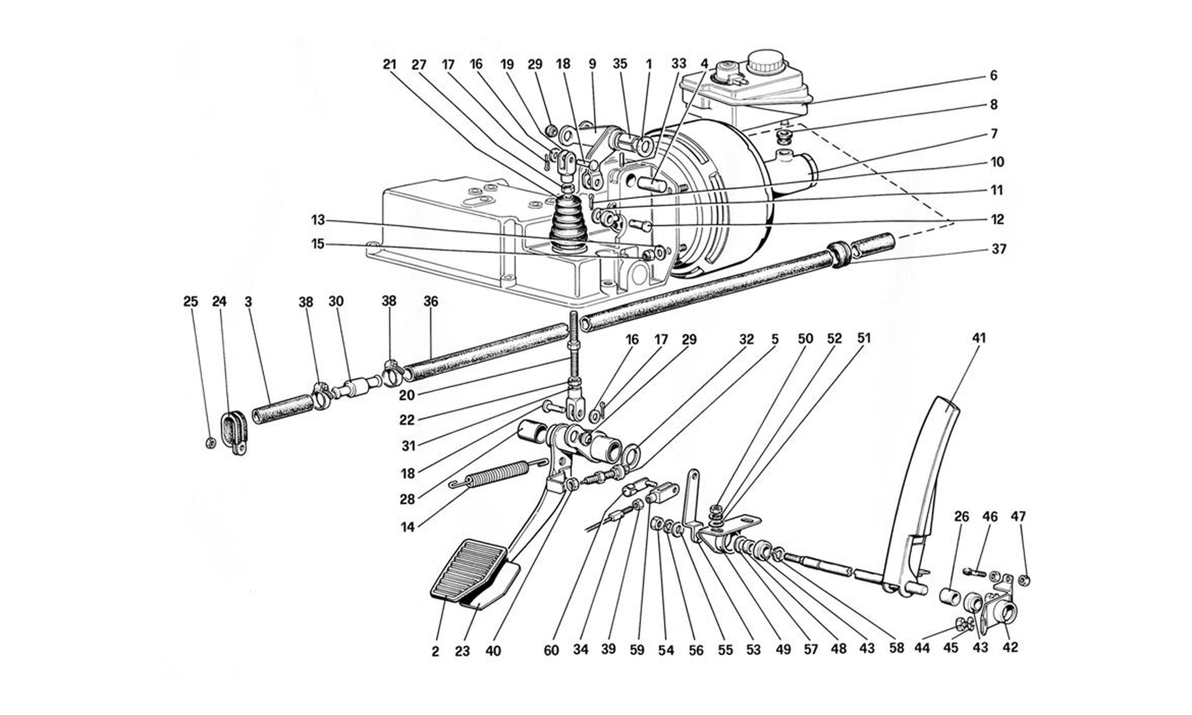 Schematic: Throttle Control And Brake Hydraulic System (For Rhd)