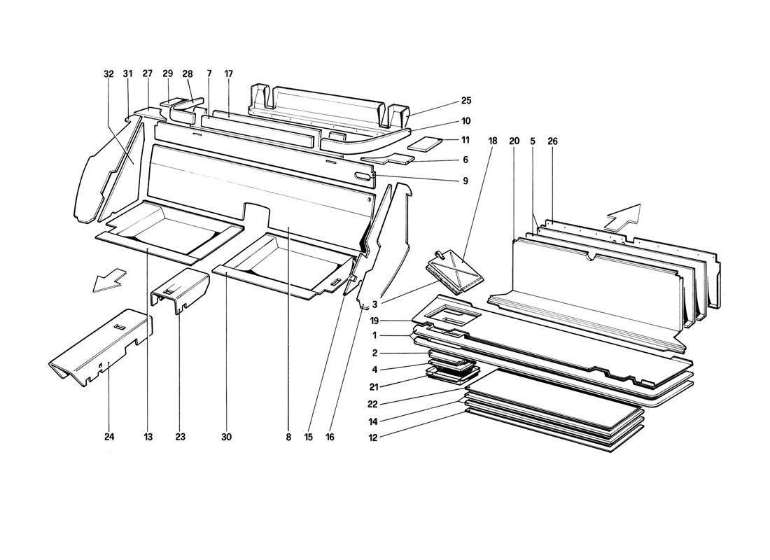 Schematic: Passenger And Luggage Compartments Insulation