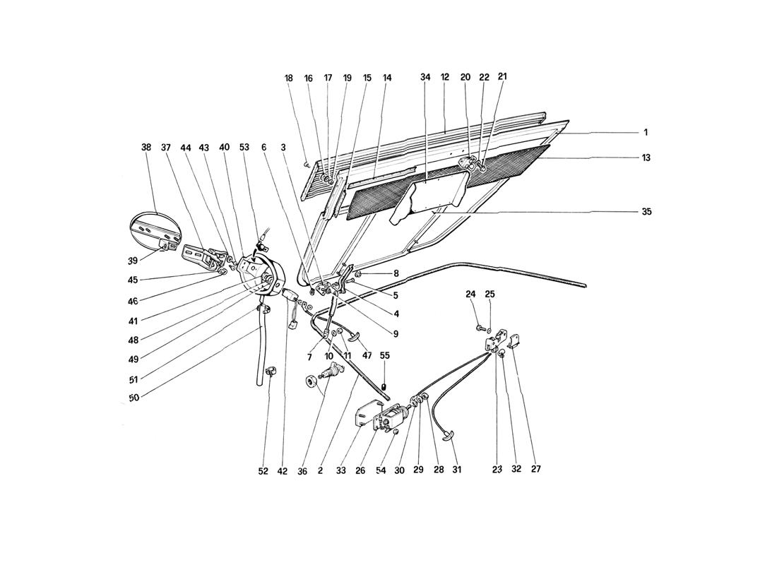 Schematic: Engine Compartment Lid And Carpeting