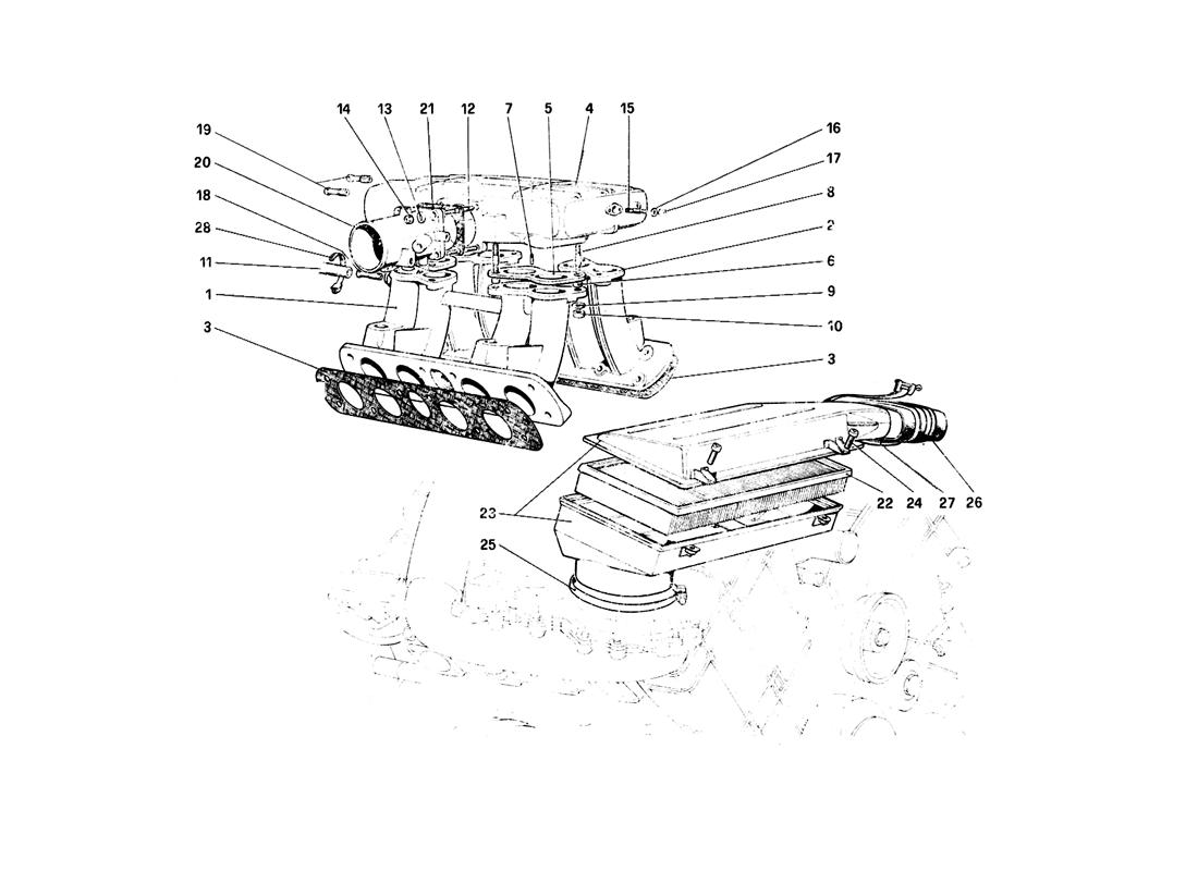 Schematic: Air Intake And Manifolds