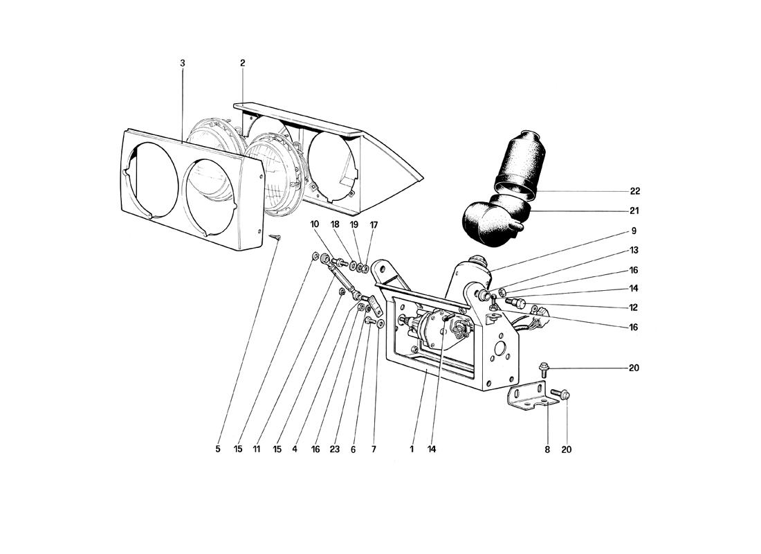 Schematic: Headlights Lifting Device