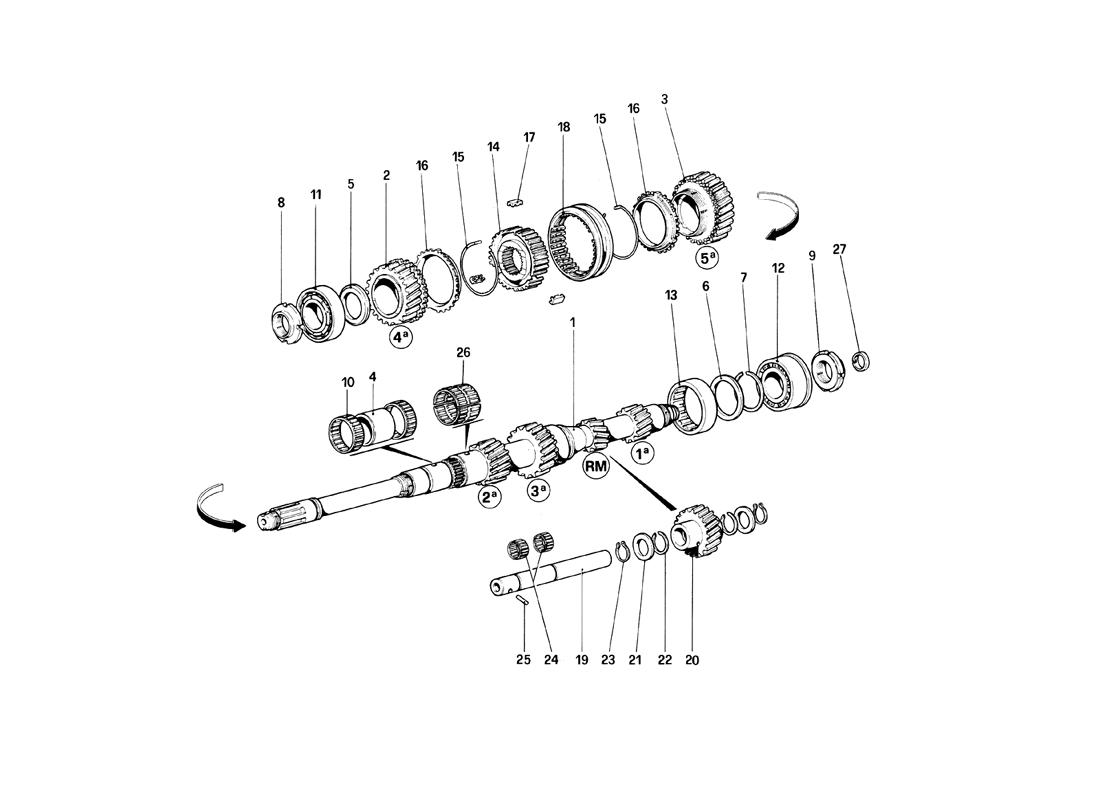 Schematic: Main Shaft Gears
