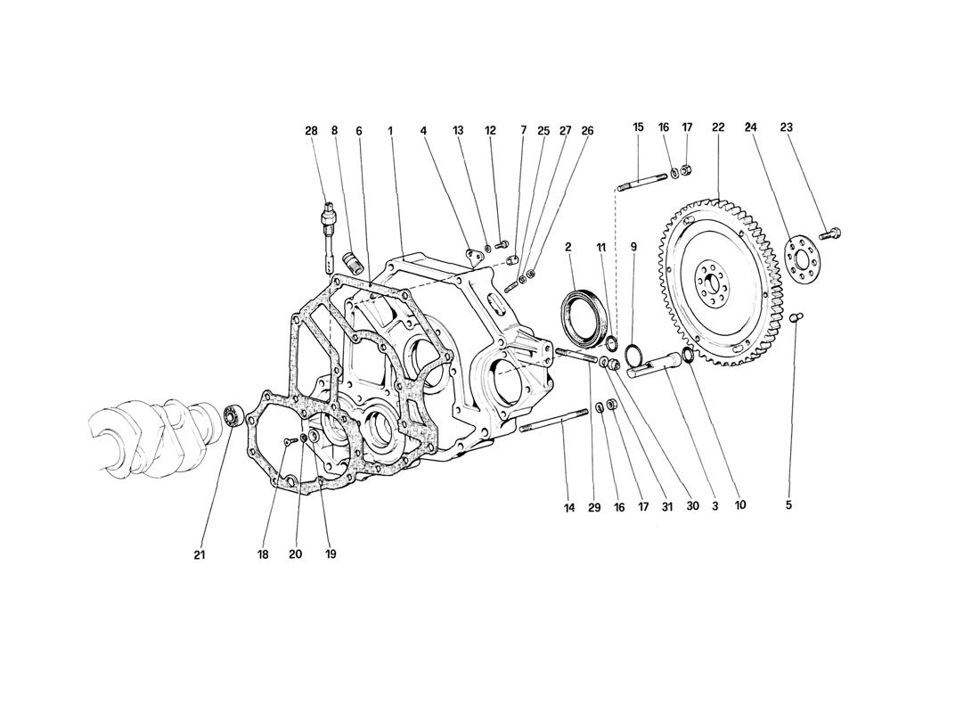 Schematic: Flywheel And Clutch Housing Spacer