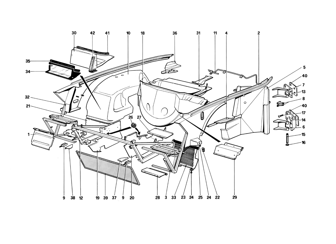 Schematic: Body Shell - Inner Elements