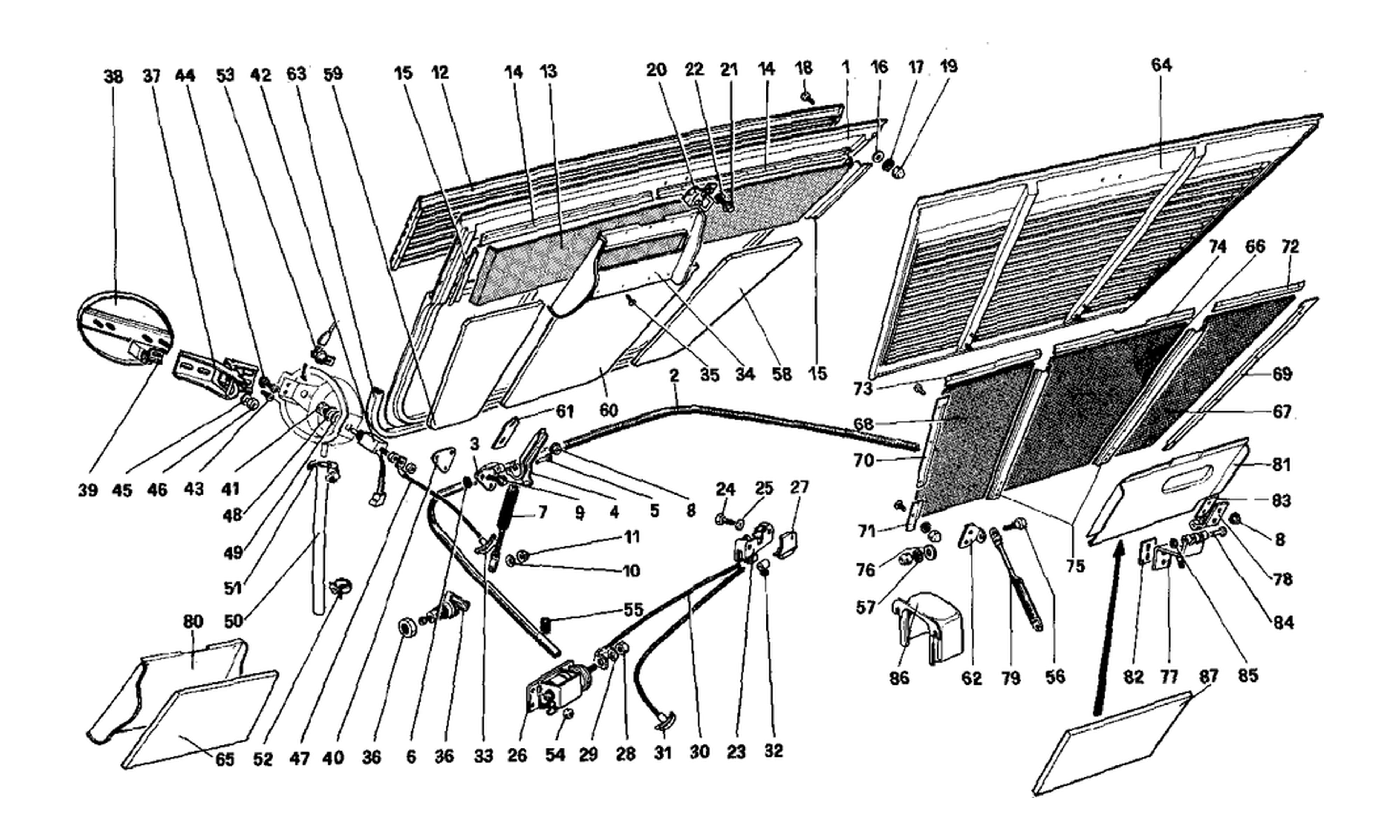 Schematic: Engine Compartment Lid And Carpeting