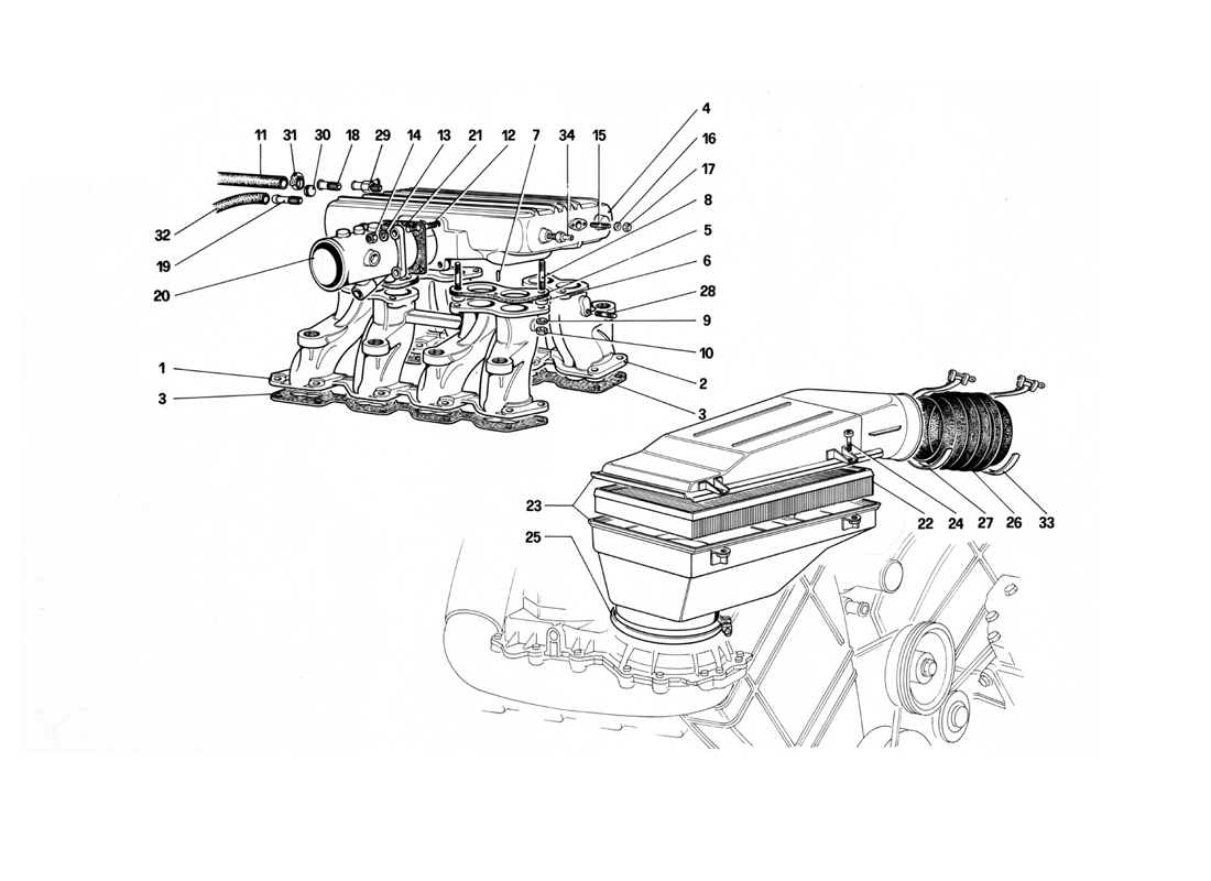 Schematic: Air Intake And Manifolds