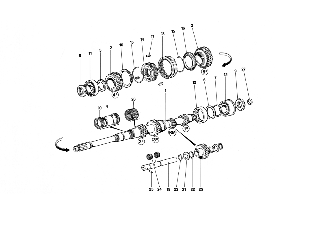 Schematic: Main Shaft Gears