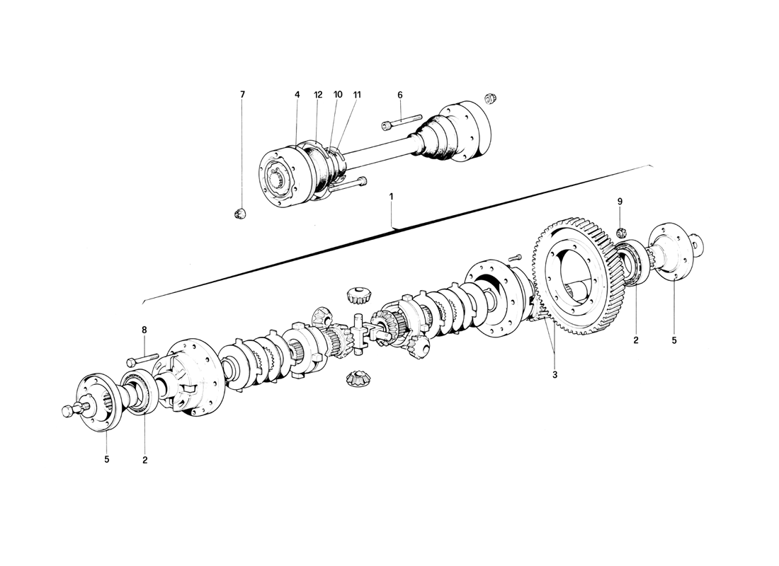 Schematic: Differential And Axle Shafts