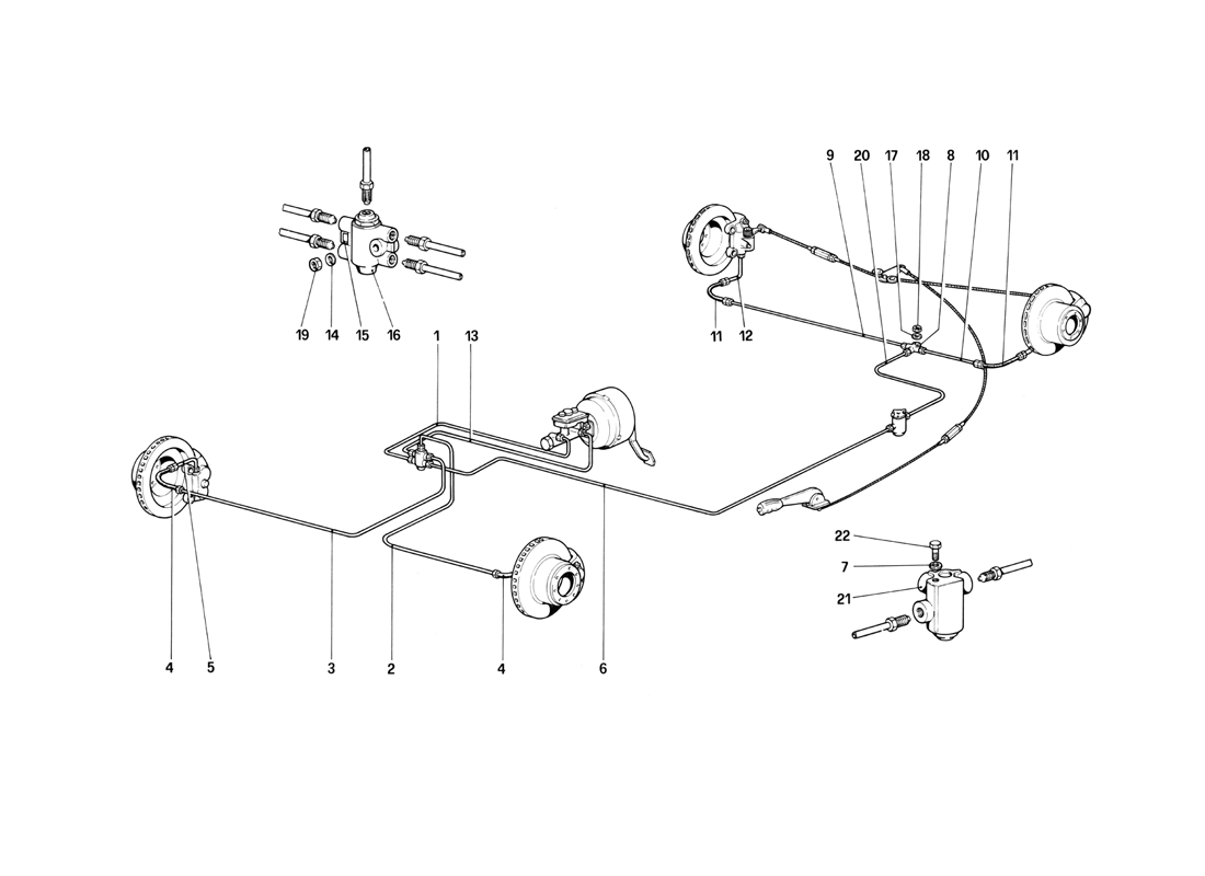 Schematic: Brake System (Valid Only For Lhd Up To Chassis No. 43011)