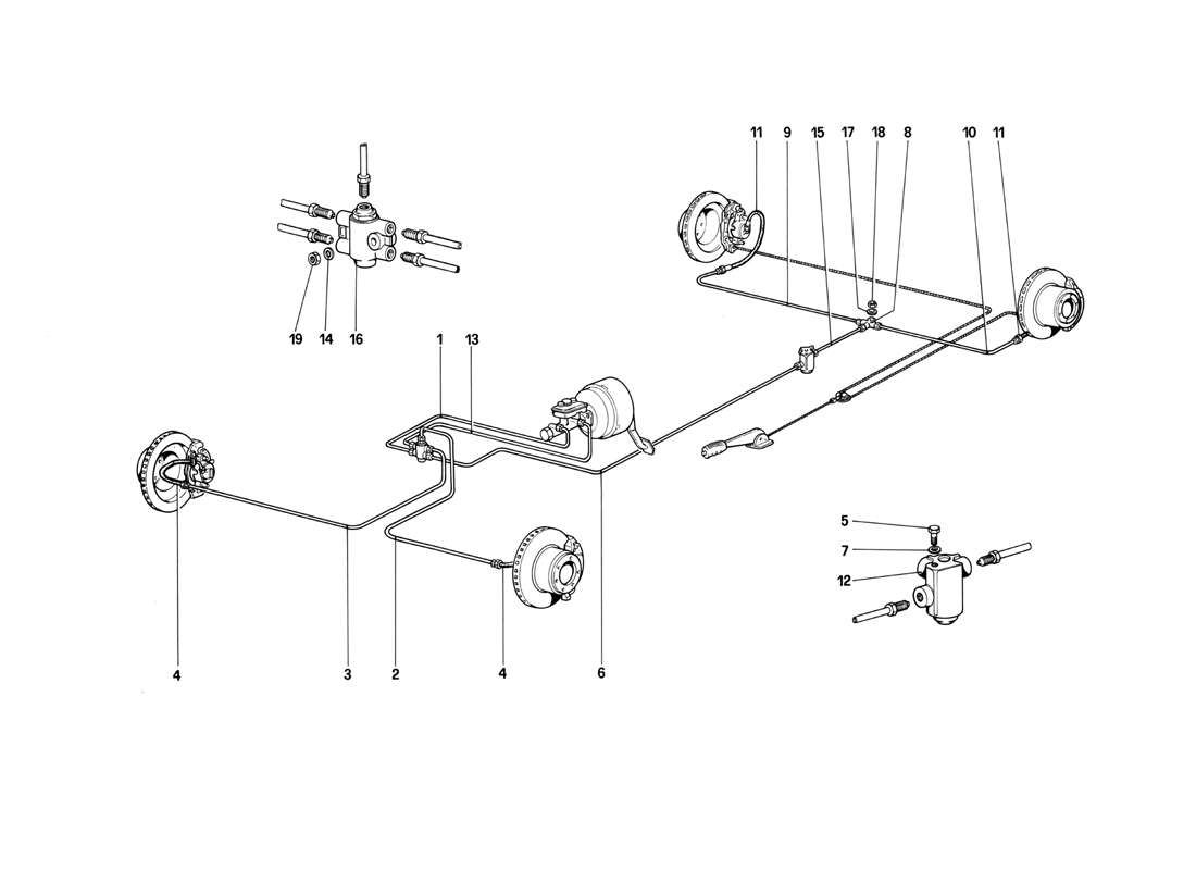 Schematic: Brake System (Valid For Rhd - For Lhd From Chassis No. 43013)