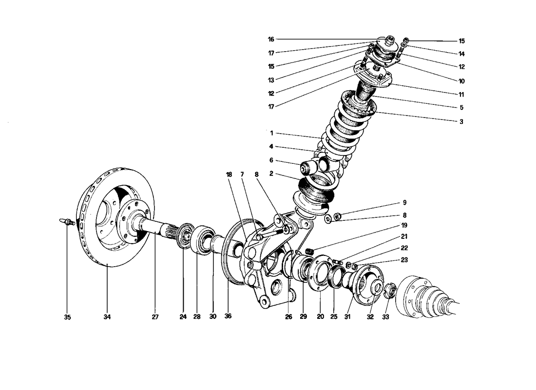 Schematic: Rear Suspension - Shock Absorber And Brake Disc