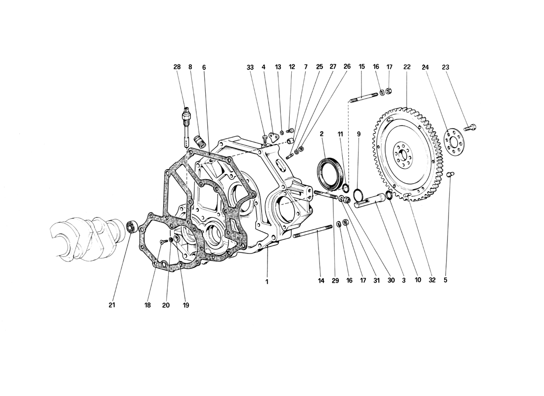 Schematic: Flywheel And Clutch Housing Spacer