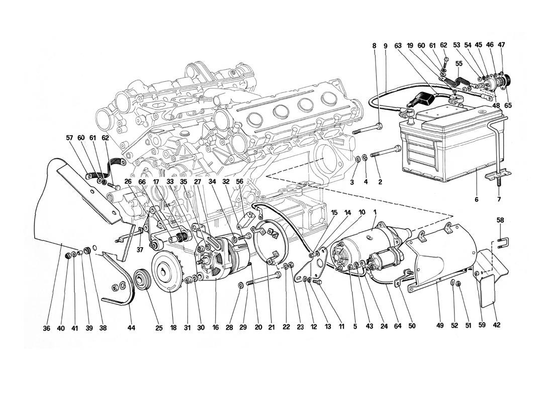 Schematic: Electric Generating System - (Engine With Single Belt)