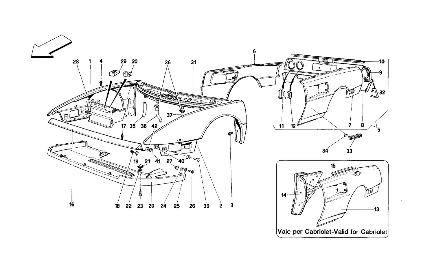 Schematic: Outer Elements - Front And Rear Part