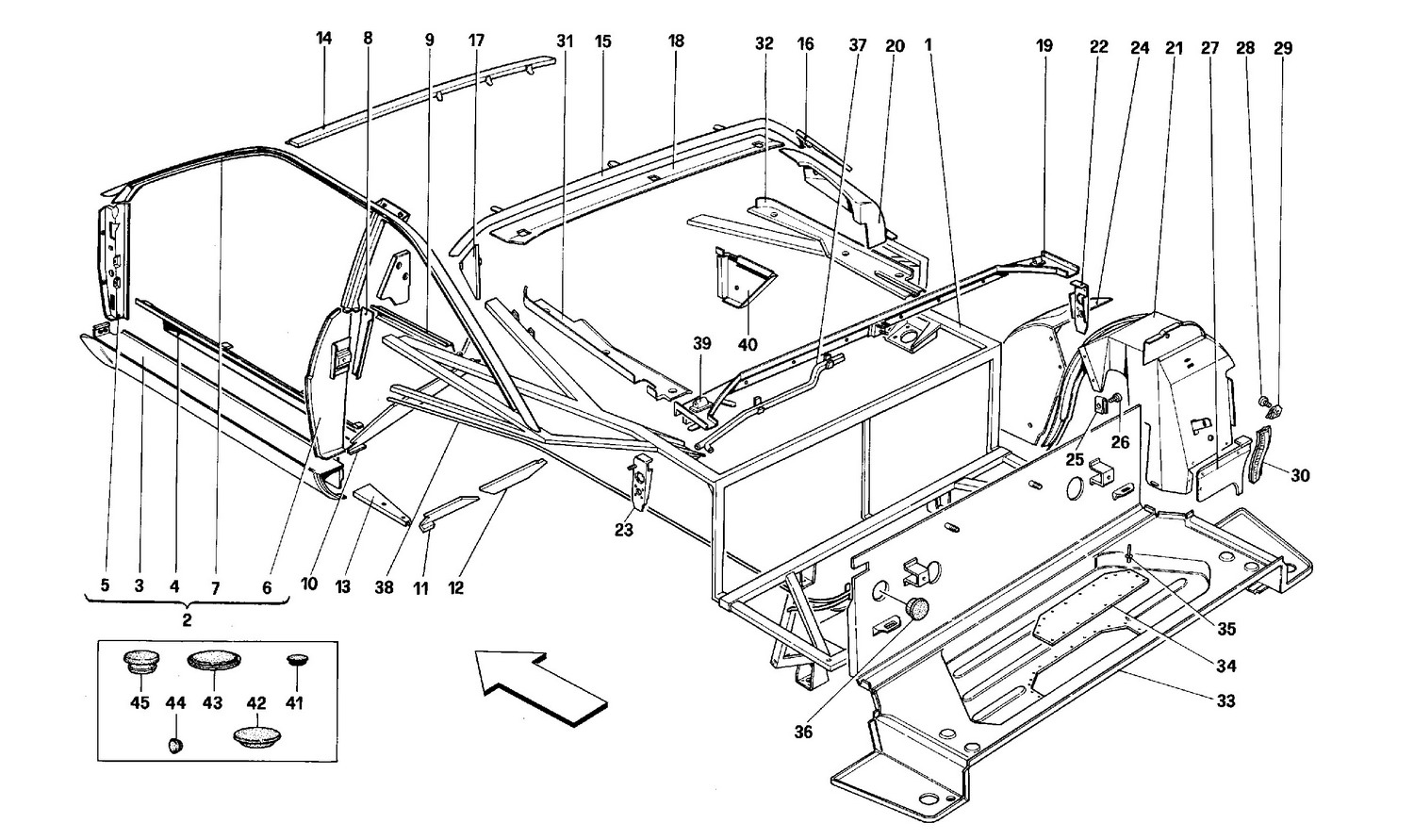 Schematic: Inner Elements - Rear Part -Coup