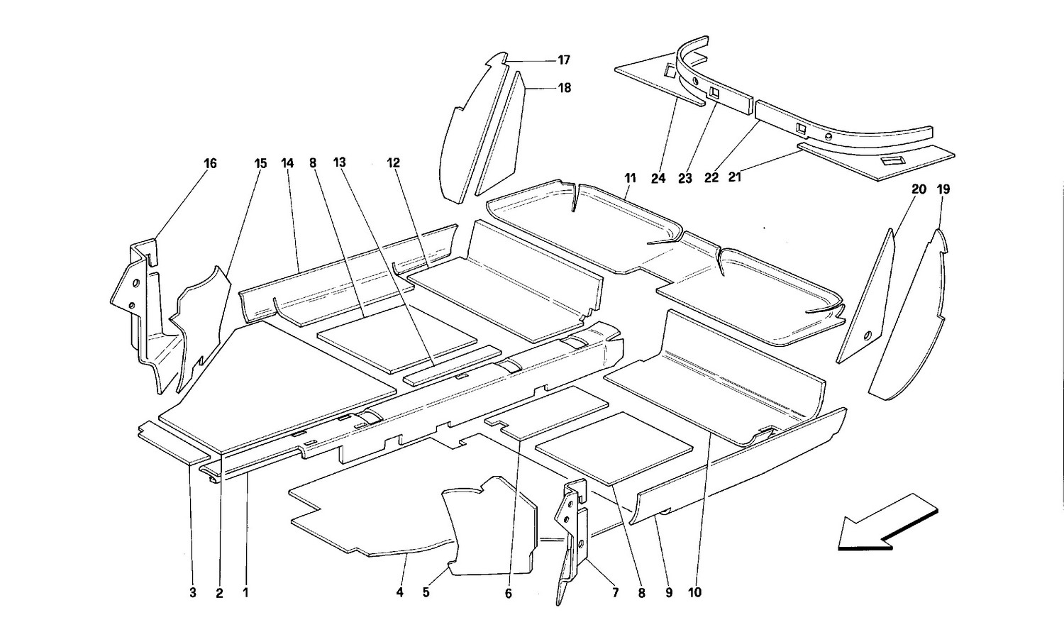 Schematic: Interior Compartment Insulation - Coupe -