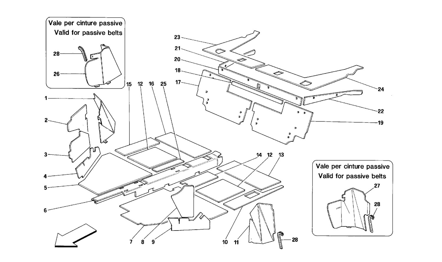 Schematic: Interior Compartment Insulation -Cabriolet-