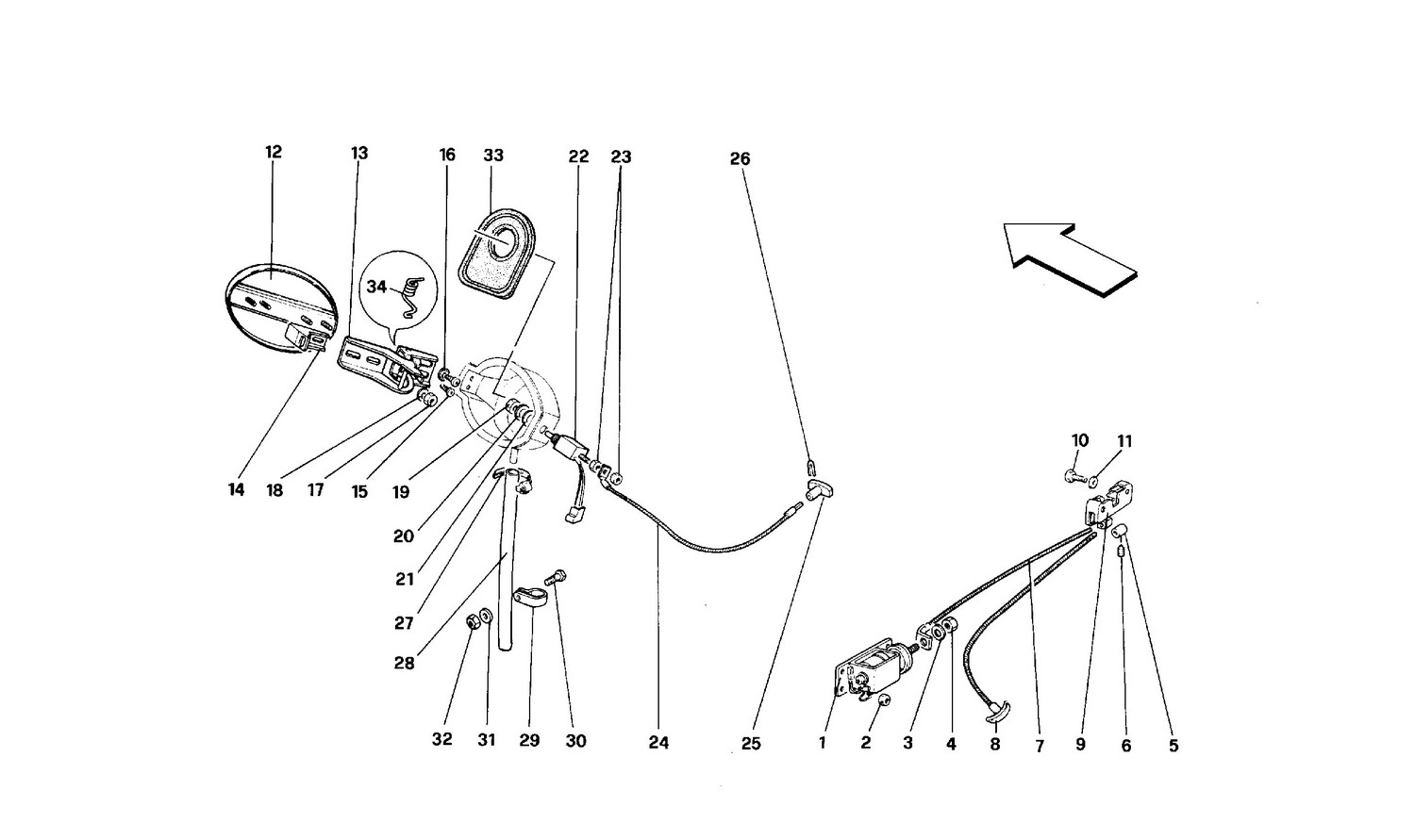 Schematic: Opening Devices For Engine Bonnet And Gas Door