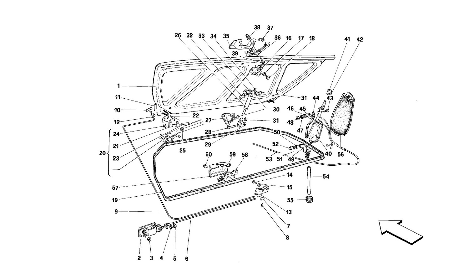 Schematic: Luggage Compartment Lid