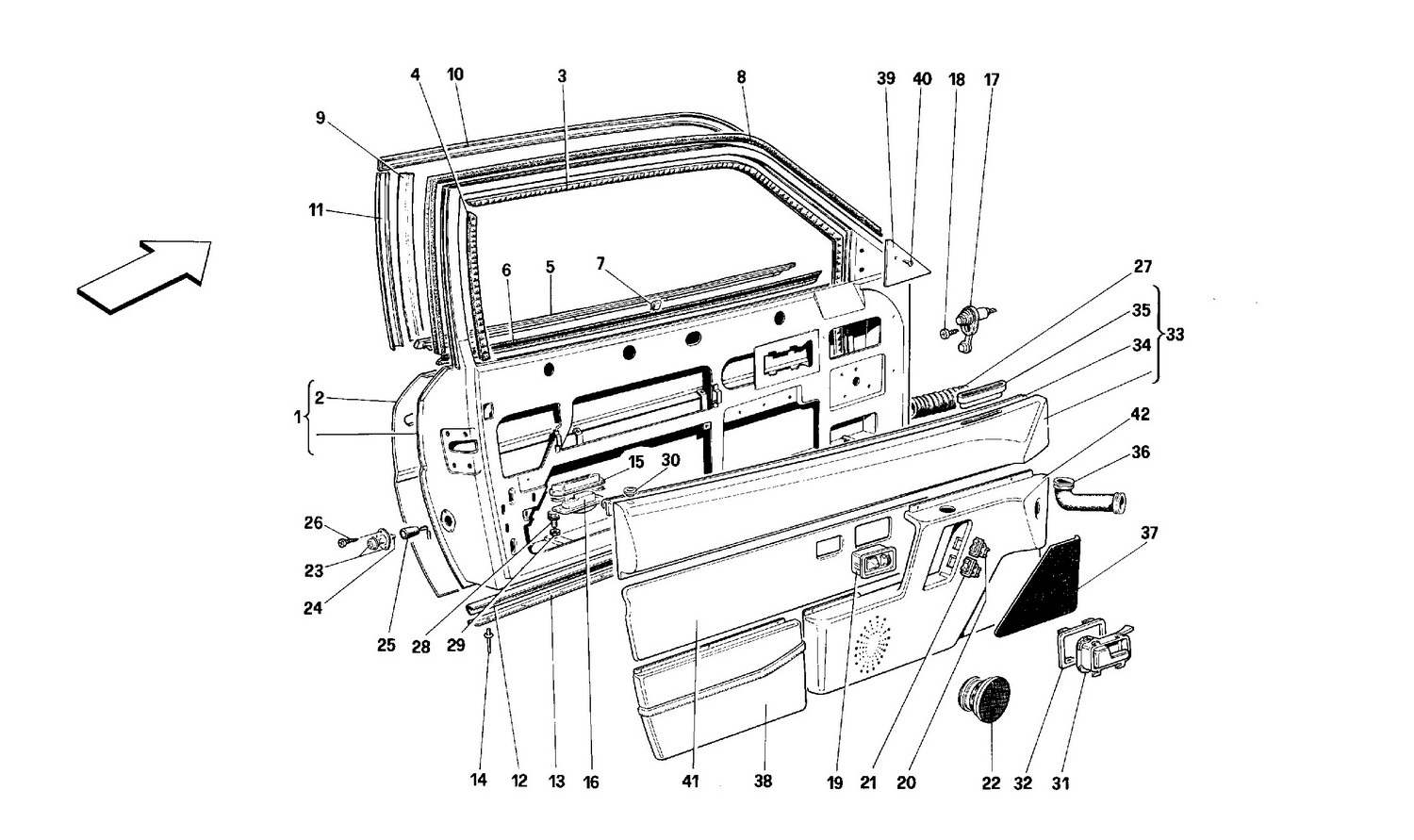 Schematic: Doors - Coupe - Framework And Linings