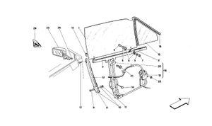 Doors -Cabriolet- Glass Lifting Device And Rear Mirror